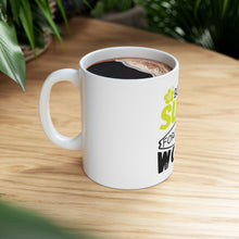DistinctInk Glossy White Coffee / Tea Mug - Born to Surf Forced to Work