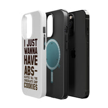 DistinctInk ToughCase for Apple iPhone, Compatible with MagSafe Charging - I Just Wanna Have ABS-olutely All The Cookies