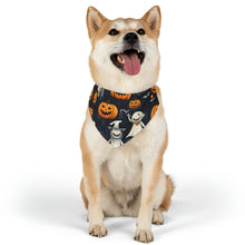 DistinctInk Adjustable Pet Banana Collar with The Halloween Spell Design for Halloween