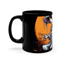 DistinctInk Black Coffee Mug - Haunted Jack-O'-Skeleton for Halloween