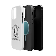 DistinctInk ToughCase for Apple iPhone, Compatible with MagSafe Charging - My Puns Are Cat-Astrophic