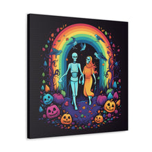 DistinctInk Canvas Wall Art with The Enduring Beauty of Writing for Halloween LGBTQ+ Pride