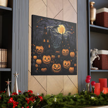 DistinctInk Canvas Wall Art with Spooky All Hallows' Eve for Halloween