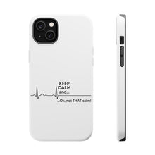DistinctInk ToughCase for Apple iPhone, Compatible with MagSafe Charging - Keep Calm and…. Flatline