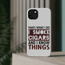 DistinctInk ToughCase for Apple iPhone, Compatible with MagSafe Charging - I Smoke Cigars And I Know Things