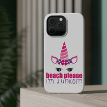 DistinctInk ToughCase for Apple iPhone, Compatible with MagSafe Charging - Beach Please I'm a Unicorn