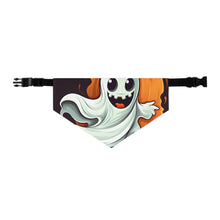 DistinctInk Adjustable Pet Banana Collar with Silly Specter Sprites Design for Halloween