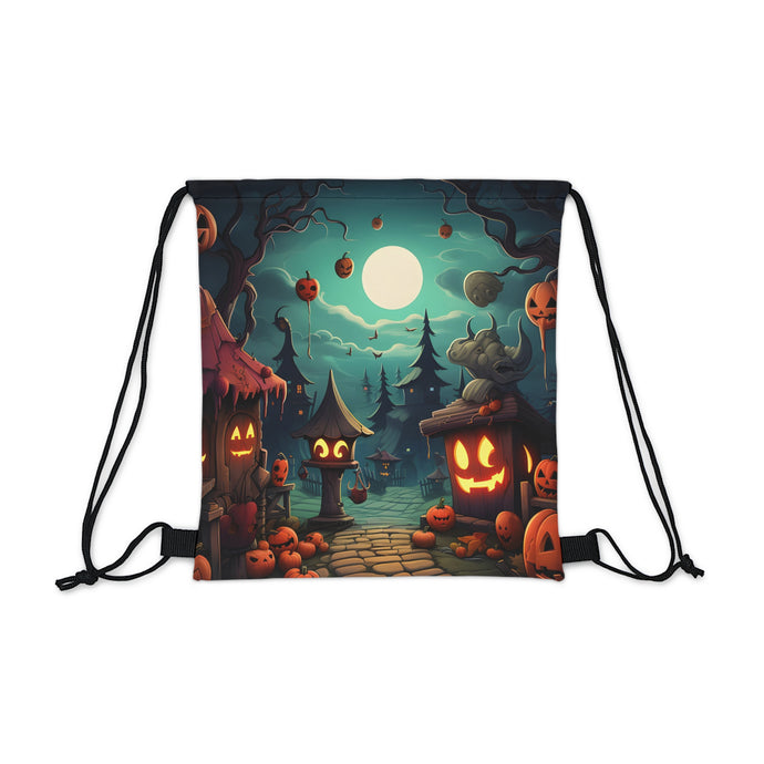 DistinctInk Drawstring Bag / Backpack with Trick or Treat Fun Design for Halloween