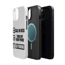 DistinctInk ToughCase for Apple iPhone, Compatible with MagSafe Charging - Call in Sick, Turn Off Phone, Go Fishing