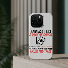 DistinctInk ToughCase for Apple iPhone, Compatible with MagSafe Charging - Marriage is Like a Deck of Cards