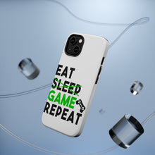 DistinctInk ToughCase for Apple iPhone, Compatible with MagSafe Charging - Eat Game Repeat - Video Games Gamer