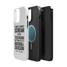 DistinctInk ToughCase for Apple iPhone, Compatible with MagSafe Charging - Baseball Season Scream at my TV