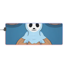 DistinctInk LED Gaming Mouse Pad with Ghost Skeleton Pumpkin Pattern Design for Halloween
