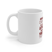DistinctInk Glossy White Coffee / Tea Mug - Arguing with Casino Dealer Like Pink in Mud
