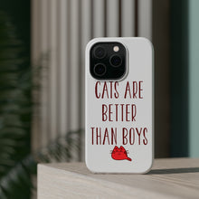 DistinctInk ToughCase for Apple iPhone, Compatible with MagSafe Charging - Cats Are Better Than Boys