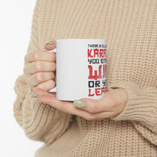 DistinctInk Glossy White Coffee / Tea Mug - No Losing in Karate - Win Or Learn