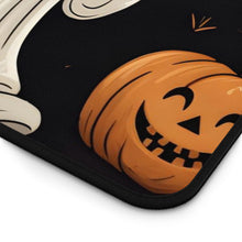 DistinctInk Desk Mat with Ghastly Skeleton Pumpkin Design for Halloween