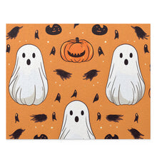DistinctInk Jigsaw Puzzle with Ghost Skeleton Cartoon Pumpkin Design for Halloween