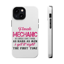DistinctInk ToughCase for Apple iPhone, Compatible with MagSafe Charging - Female Mechanic Get It Right the First Time
