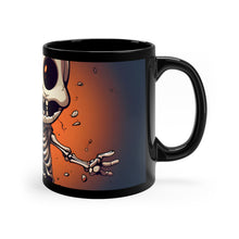 DistinctInk Black Coffee Mug - Skelly's Halloween Bash for Halloween