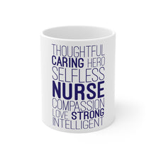 DistinctInk Glossy White Coffee / Tea Mug - Thoughtful Caring Hero Selfless Nurse