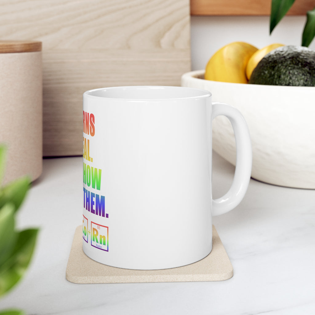 Glossy White Coffee / Tea Mug - Unicorns Are Real. I Know How To Make Them, view 7