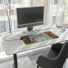 DistinctInk LED Gaming Mouse Pad with Skeletal Ghostly Pumpkin Patch Design for Halloween