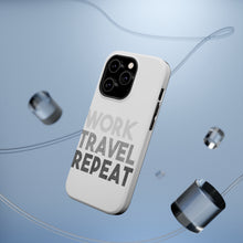 DistinctInk ToughCase for Apple iPhone, Compatible with MagSafe Charging - Work Travel Repeat