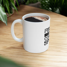 DistinctInk Glossy White Coffee / Tea Mug - Fishing is a Contact Sport