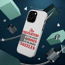 DistinctInk ToughCase for Apple iPhone, Compatible with MagSafe Charging - Firefights Have Longest Hoses and Biggest Nozzles