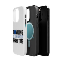 DistinctInk ToughCase for Apple iPhone, Compatible with MagSafe Charging - Bowling is Fun In Your SPARE Time
