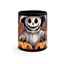 DistinctInk Black Coffee Mug - Trick or Treat Ghost-O-Lantern for Halloween