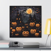 DistinctInk Canvas Wall Art with Spooky All Hallows' Eve for Halloween