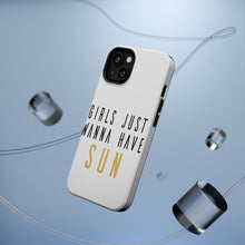 DistinctInk ToughCase for Apple iPhone, Compatible with MagSafe Charging - Girls Just Wanna Have Sun