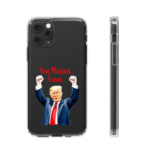 DistinctInk Clear Case for Apple iPhone or Samsung Galaxy - Trump "You Missed, Loser" Cartoon Design