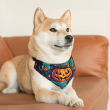 DistinctInk Adjustable Pet Banana Collar with Trick or Treat Parade Design for Halloween