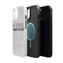 DistinctInk ToughCase for Apple iPhone, Compatible with MagSafe Charging - Things I Want In Life - Cars, Money, Woman