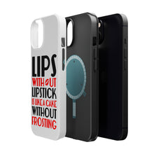 DistinctInk ToughCase for Apple iPhone, Compatible with MagSafe Charging - Lips Without Lipstick Cake Without Frosting