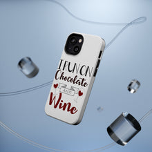 DistinctInk ToughCase for Apple iPhone, Compatible with MagSafe Charging - I Run on Chocolate and Wine