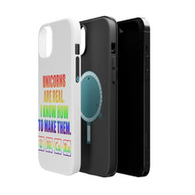 DistinctInk ToughCase for Apple iPhone, Compatible with MagSafe Charging - Unicorns Are Real. I Know How To Make Them