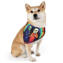 DistinctInk Adjustable Pet Banana Collar with Living Life to the Fullest Design for Halloween LGBTQ+ Pride