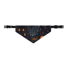 DistinctInk Adjustable Pet Banana Collar with Spooky All Hallows' Eve Design for Halloween