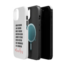 DistinctInk ToughCase for Apple iPhone, Compatible with MagSafe Charging - Teacher Book Reading Line Multi Tasking