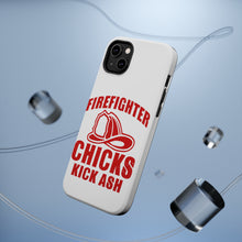 DistinctInk ToughCase for Apple iPhone, Compatible with MagSafe Charging - Firefighter Chicks Kick ASH