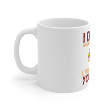 DistinctInk Glossy White Coffee / Tea Mug - Firefighter - I Dance Where the Devil Walks