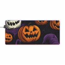 DistinctInk LED Gaming Mouse Pad with "Halloween Haunts and Pumpkin Pals" Design for Halloween