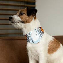 DistinctInk Adjustable Pet Banana Collar with Skeletal Ghostly Pumpkins Design for Halloween