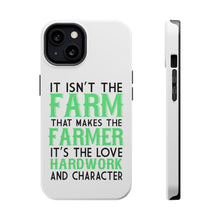 DistinctInk ToughCase for Apple iPhone, Compatible with MagSafe Charging - Hard Work & Character Make the Farmer