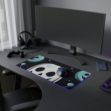 DistinctInk LED Gaming Mouse Pad with Skele-Ghostly Pumpkin Patch Design for Halloween