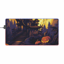 DistinctInk LED Gaming Mouse Pad with Ghostly Ghouls in the Graveyard Design for Halloween